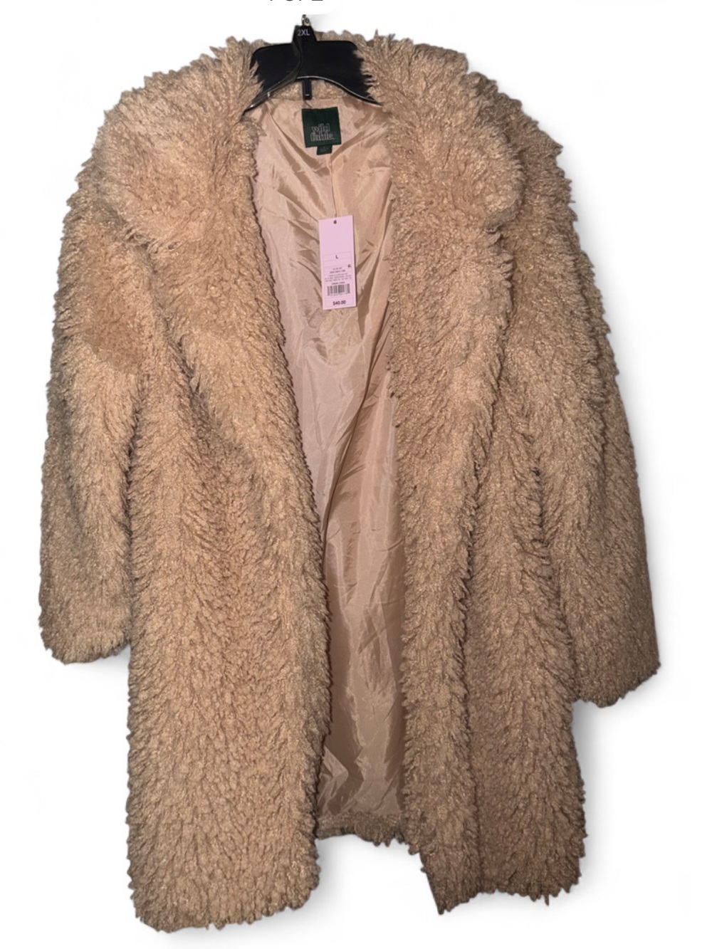 wild fable Plush Teddy Coat in Beige